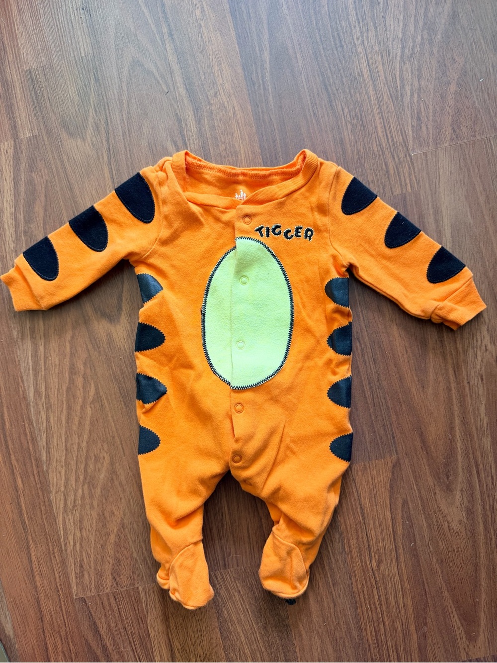 Disney Orange and Black Tigger Footed Romper